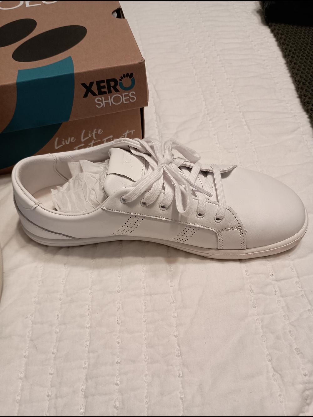 Xero Shoes Barefoot White Leather Sneakers - Picture 2 of 4